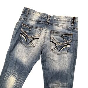 Route 66 Premium Bootcut Jeans Mens 36x30 Y2K Distressed Streetwear Distressed